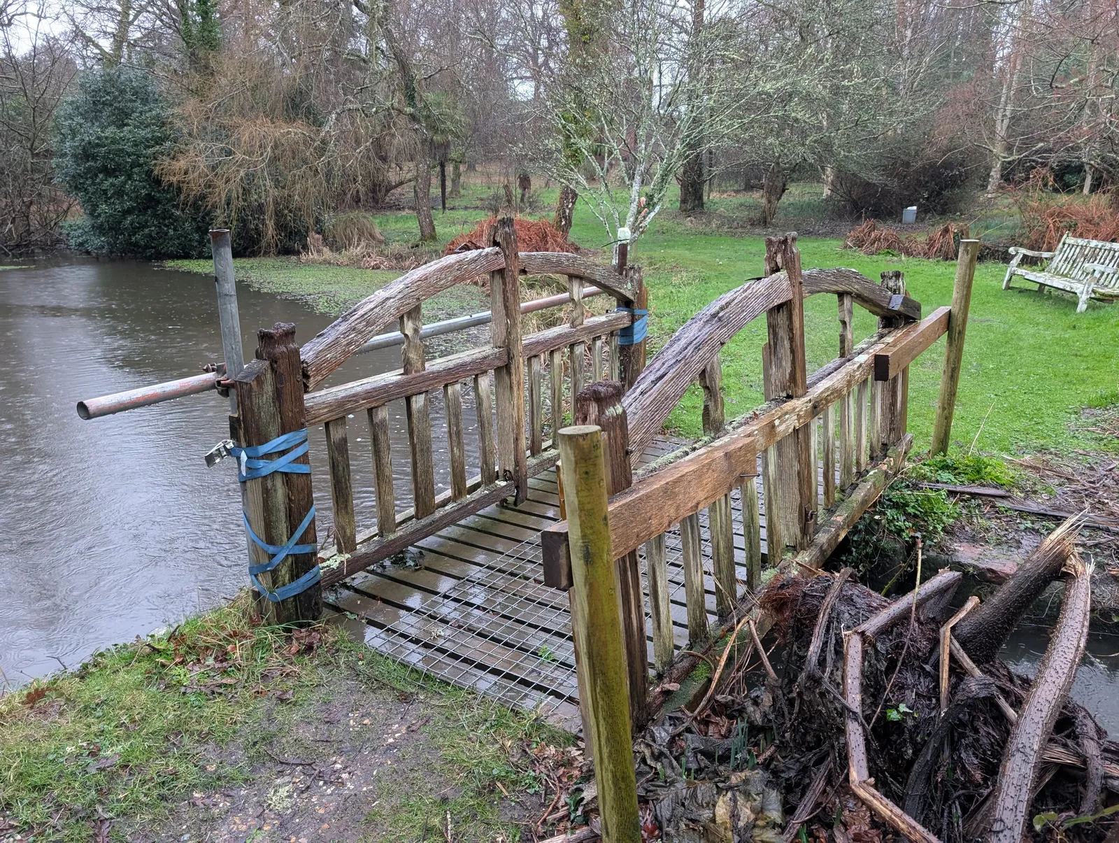 The Bridges at Pylewell Lakes, heritage bridge restoration — bank stabilisation before the rebuild
