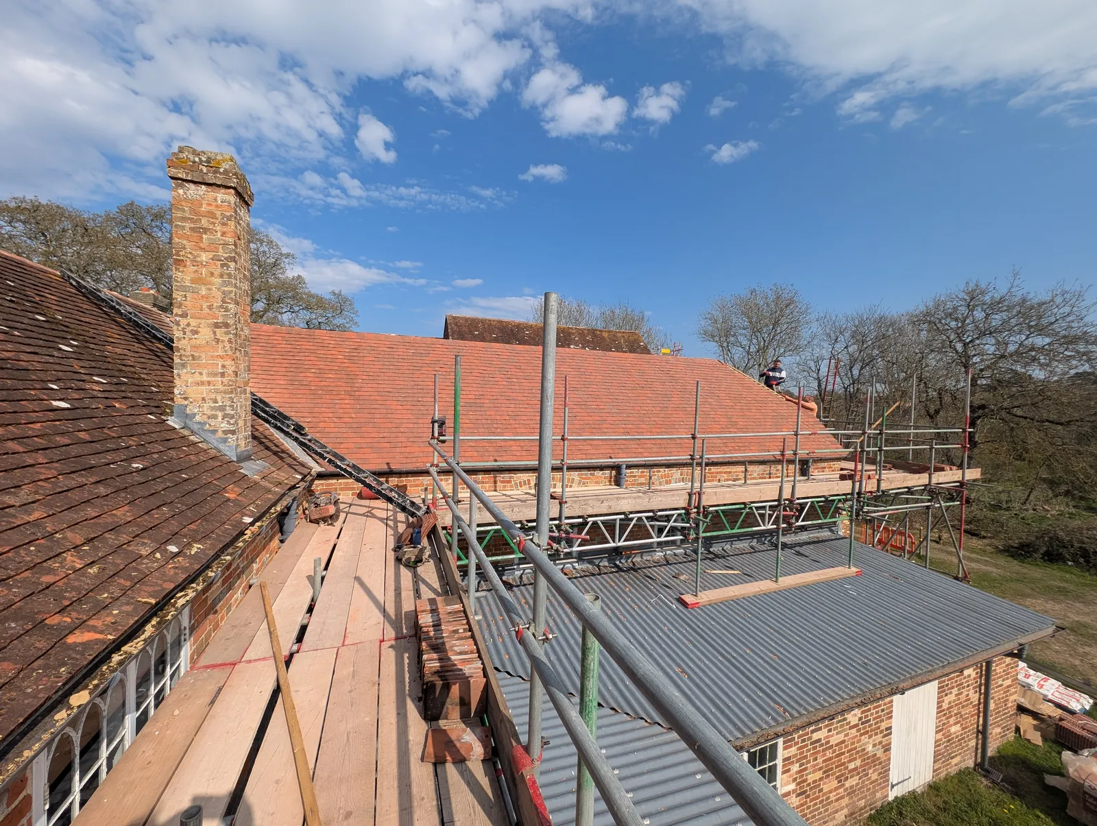 The Mill roof refurbishment and conversion — lead bat entrances formed within the roof line