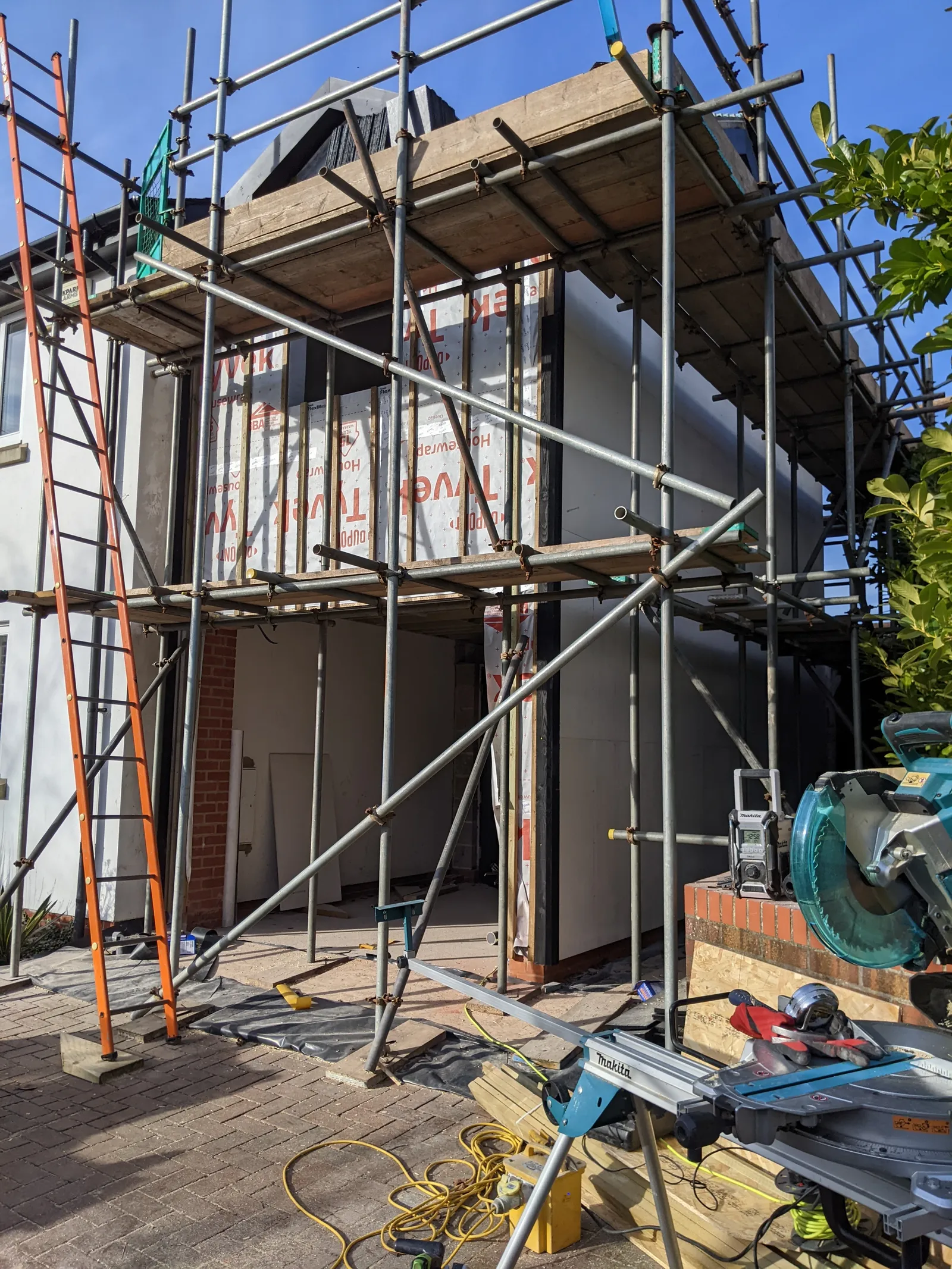 External view of the Peppercorn extension in progress, Sway