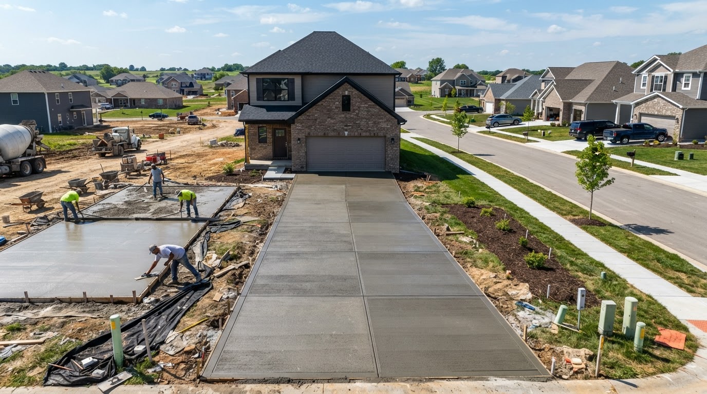 Concrete contractor work by JW Concrete Construction serving Maryville, IL