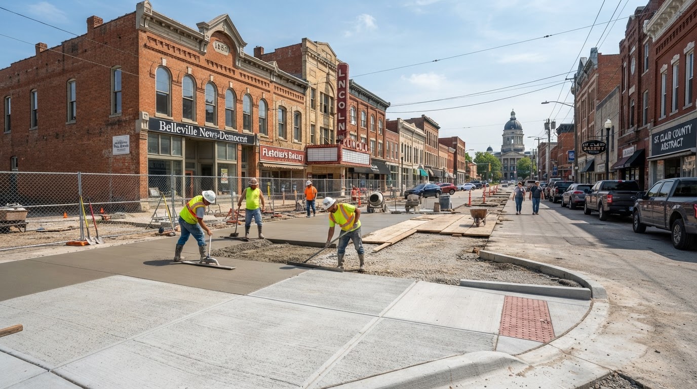Concrete contractor work by JW Concrete Construction serving Belleville, IL