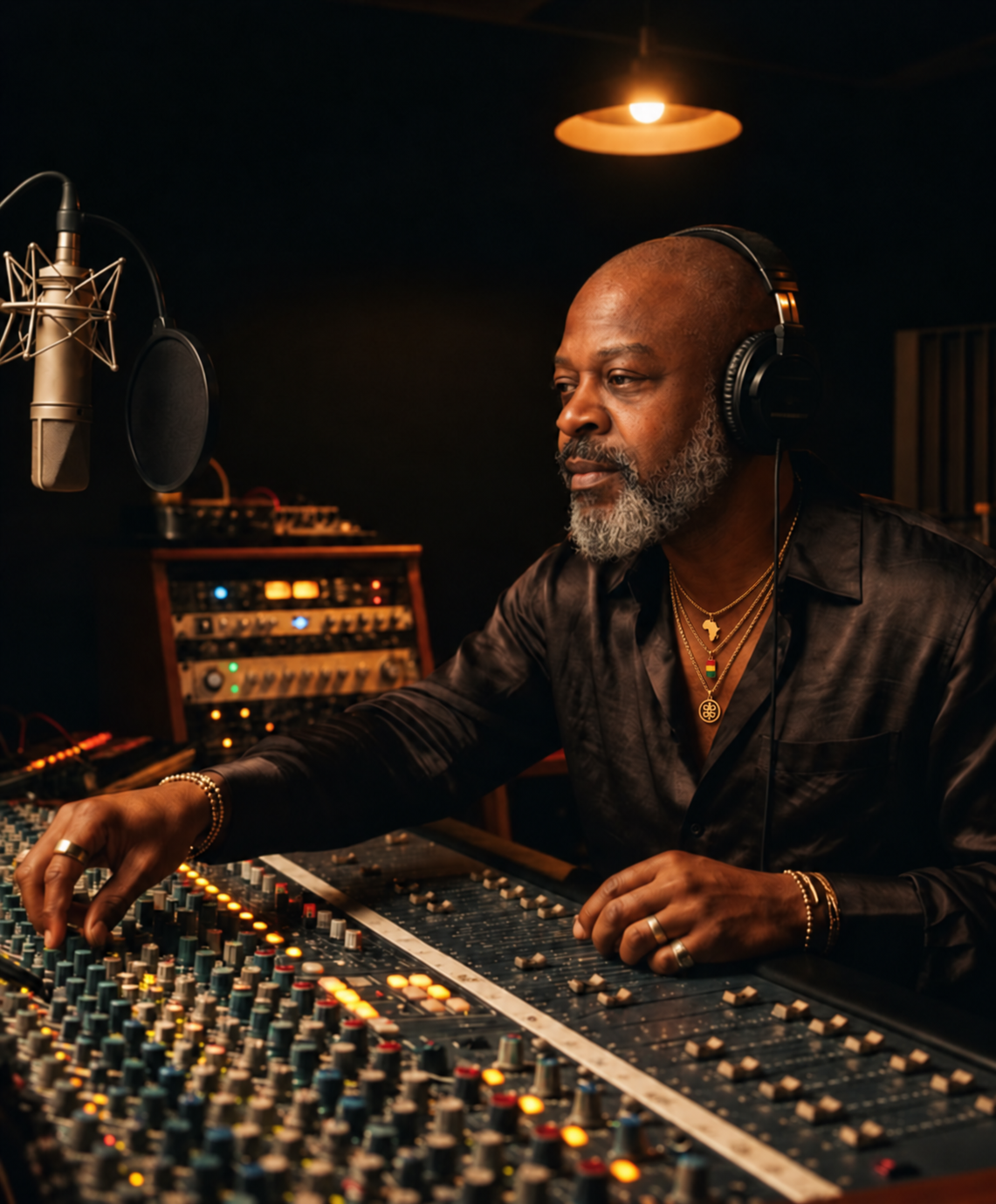 Keith Downing in the studio