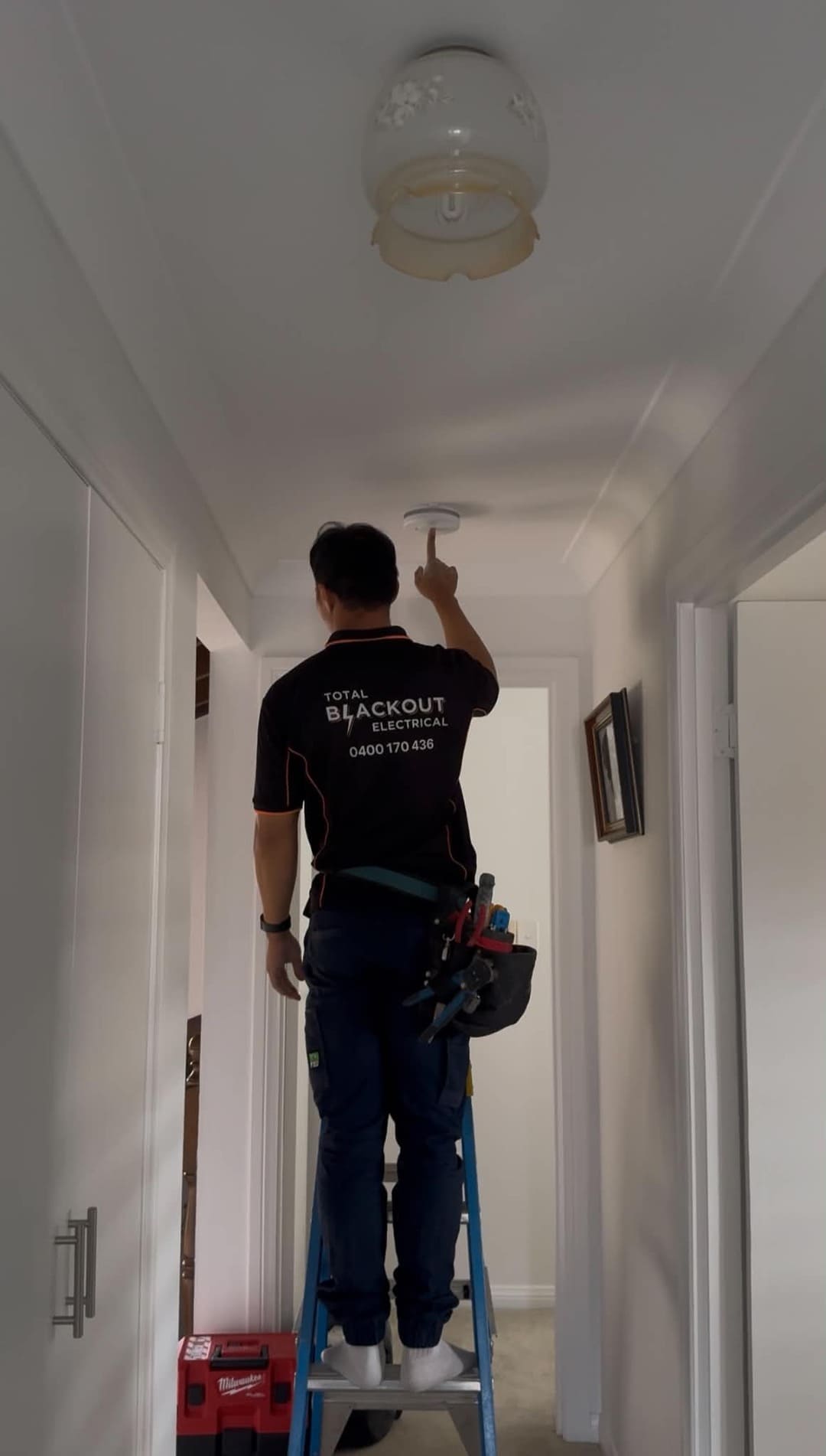 Electrician on-site in Goodna, QLD — Total Blackout Electrical
