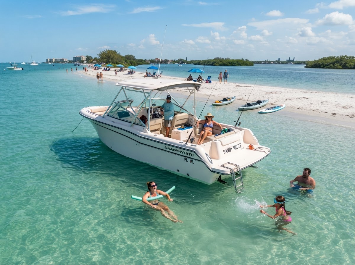Scenic coastal cruise and sandbar boating in Venice Florida