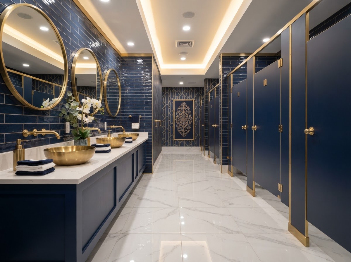 Baño comercial reluciente