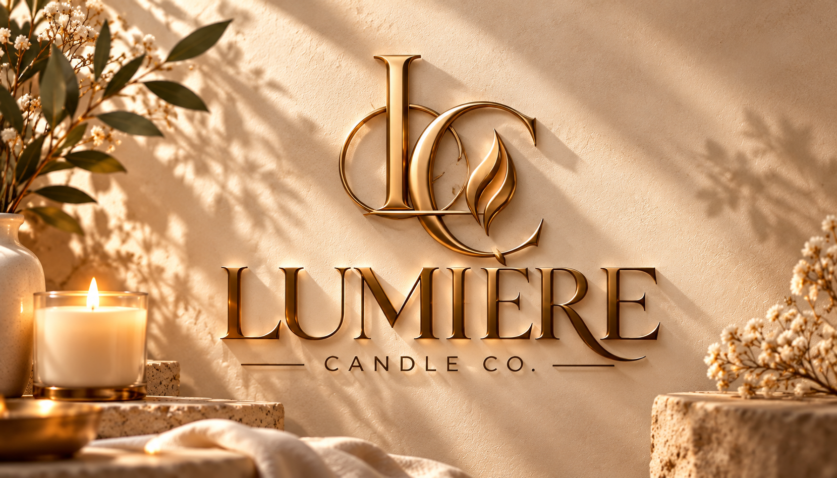 Monogram candle logo example