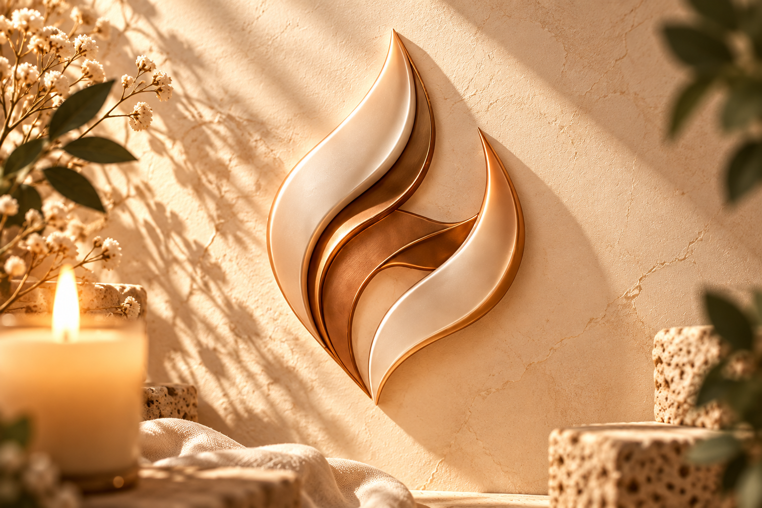 Abstract mark candle logo example