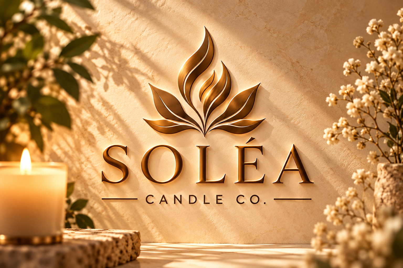 Combination mark candle logo example