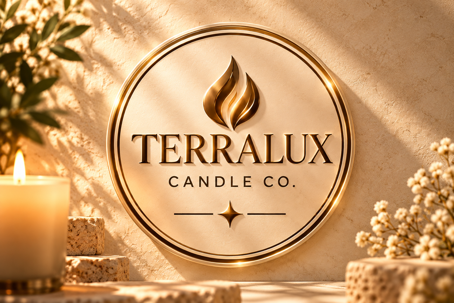 Emblem candle logo example