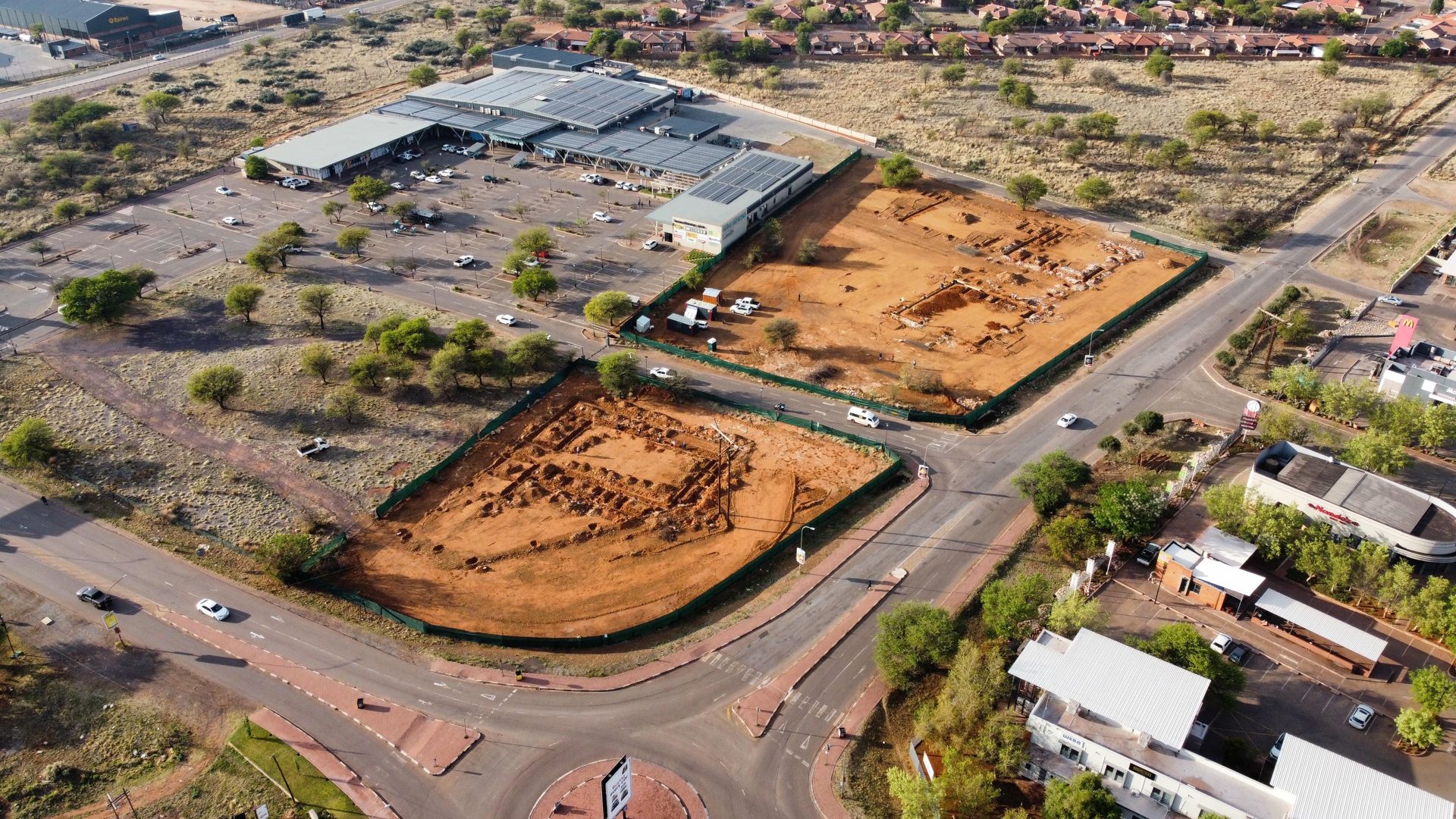 Aerial view of the Kathu dealership site foundations