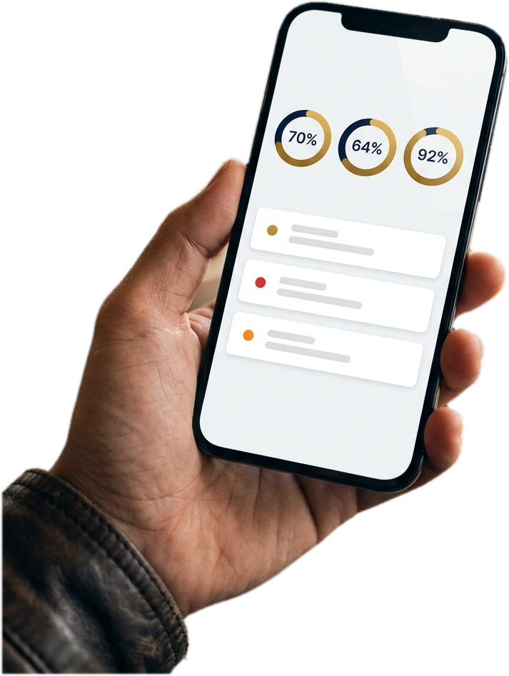 Fin Coach advisor dashboard on mobile phone