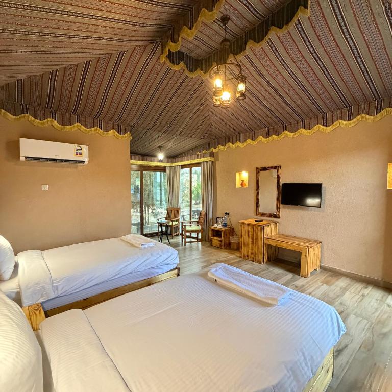 Twin Room with tented ceiling and mountain view terrace