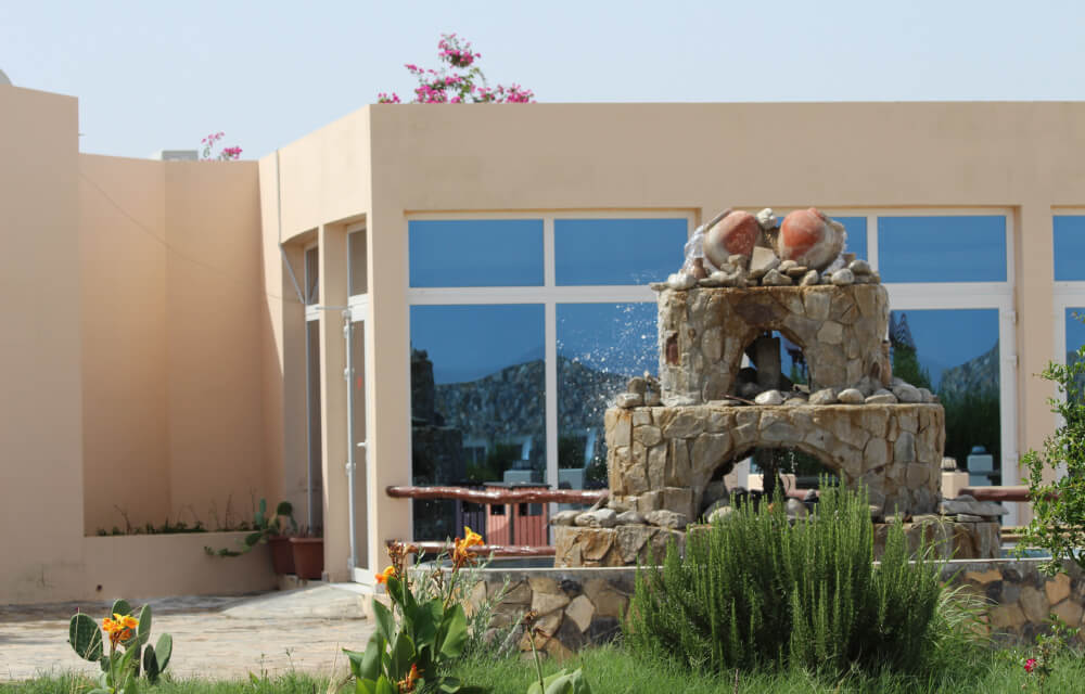 Resort architecture against the mountain landscape