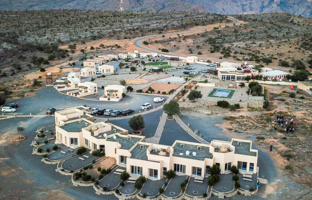 Panoramic view of the resort and canyon