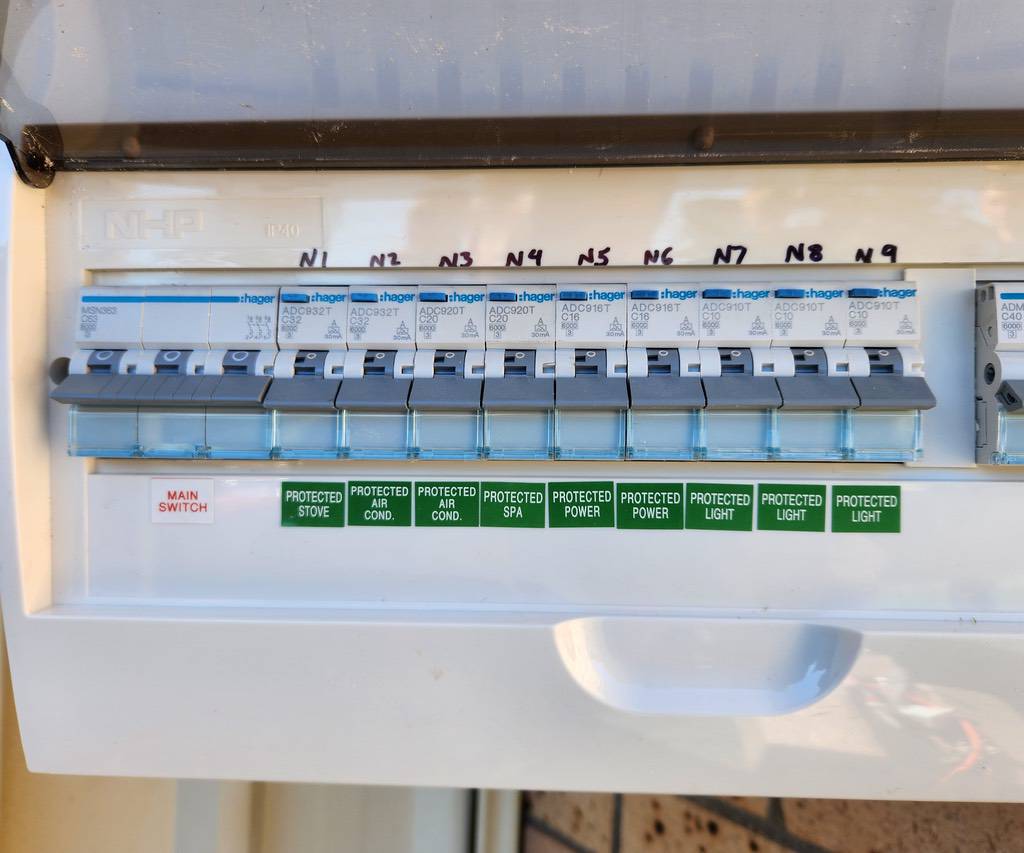 Watts Next Electrical upgraded commercial switchboard with safety switches and circuit breakers