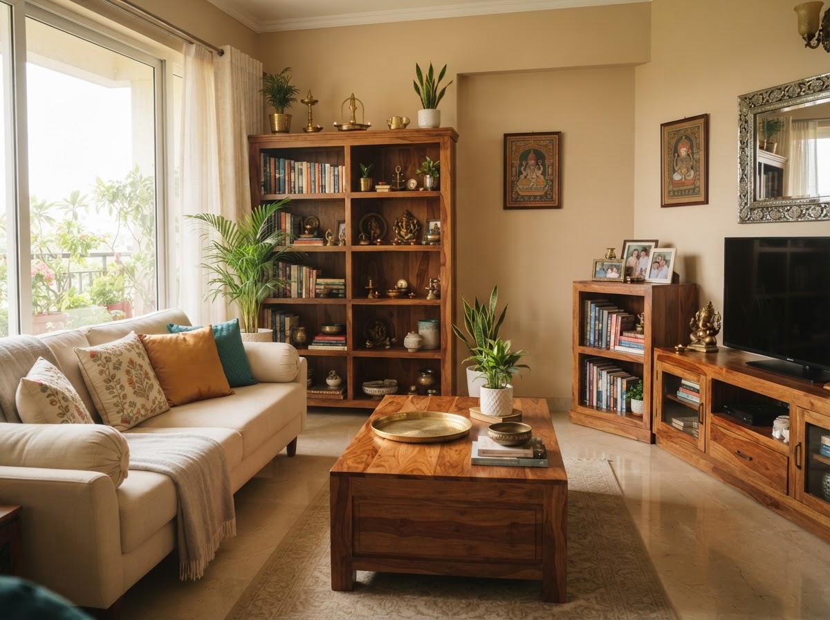 A beautifully clean, organised Indian home that NS has worked on