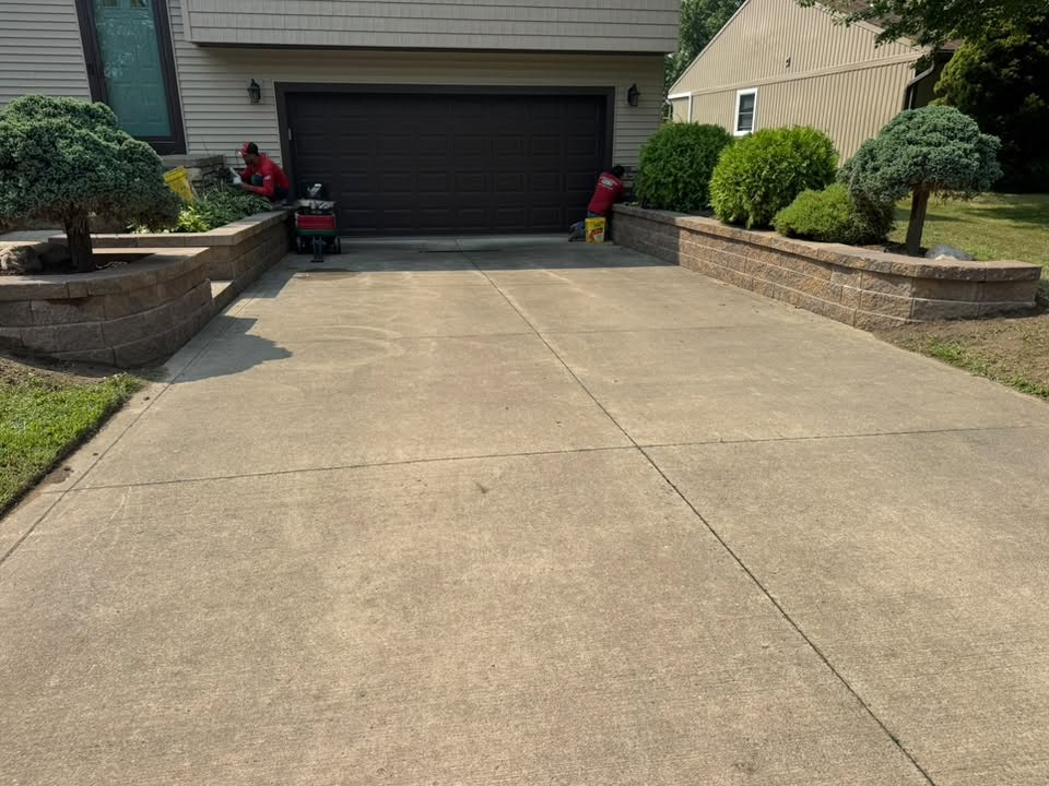 Double-Tiered Driveway Retaining Walls