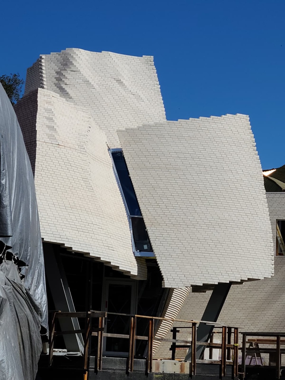Sculptural White Brick Geometric Architecture