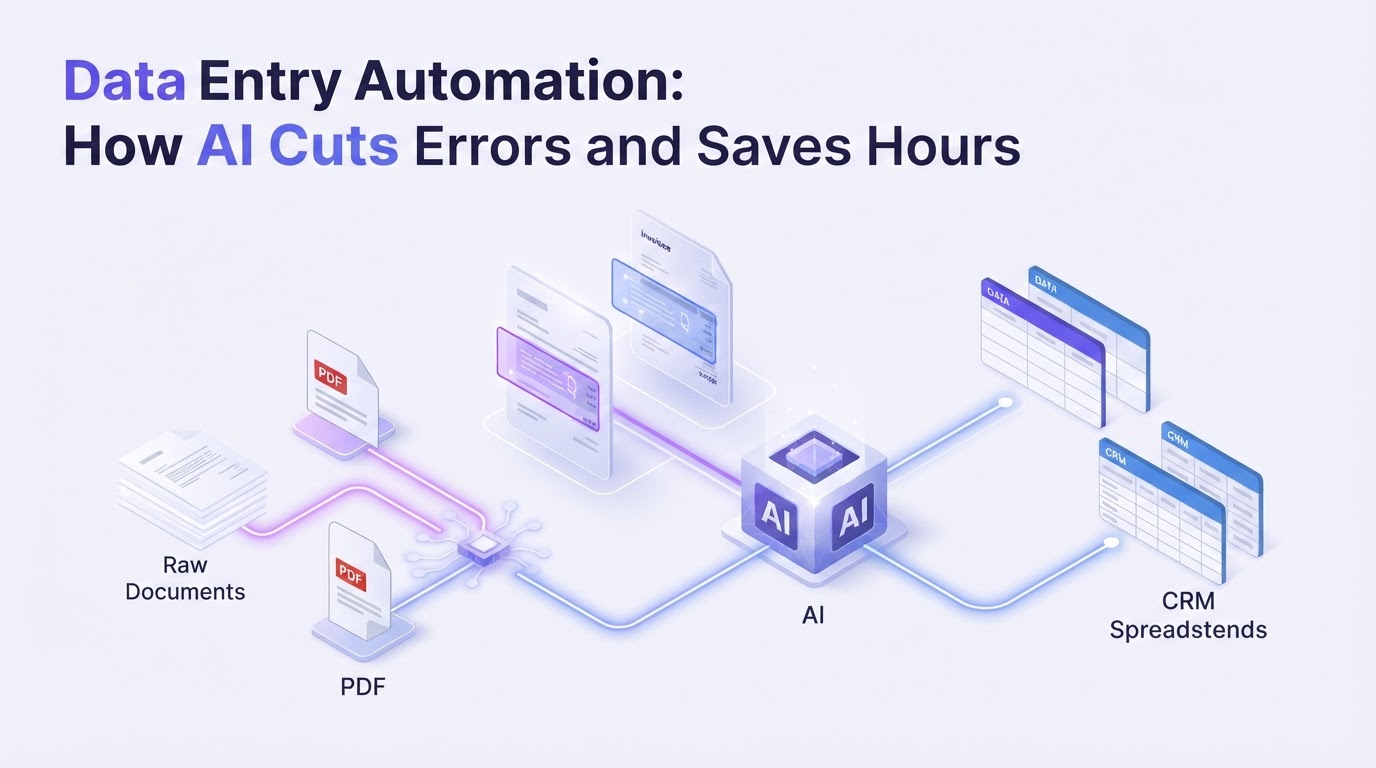Data entry automation: AI document processing, invoice scanning and automated workflow into structured databases