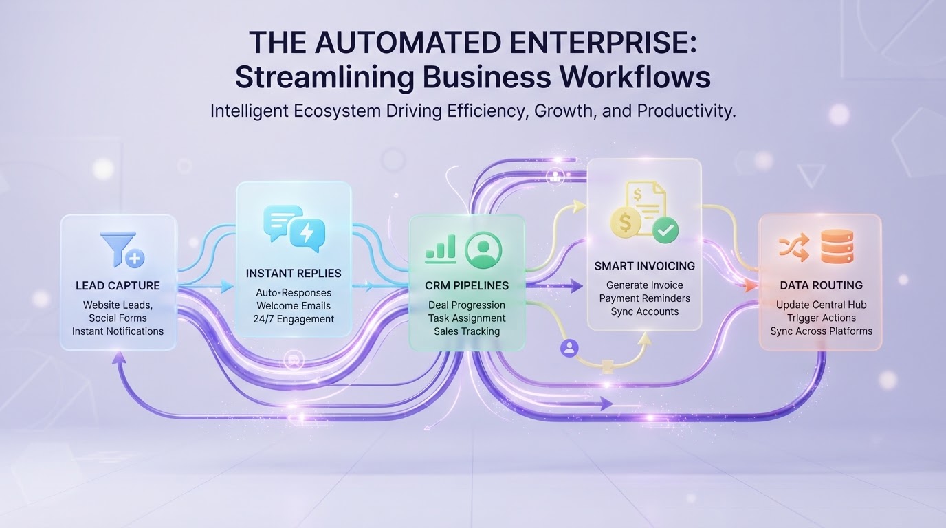 Business process automation examples across Sales, Operations and reporting