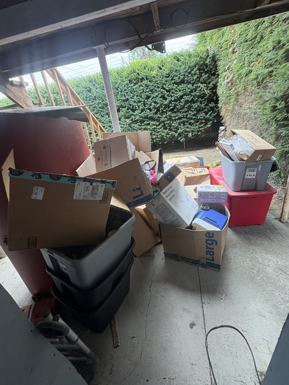 Covered Patio & Storage Bulk Junk Haul-Away before