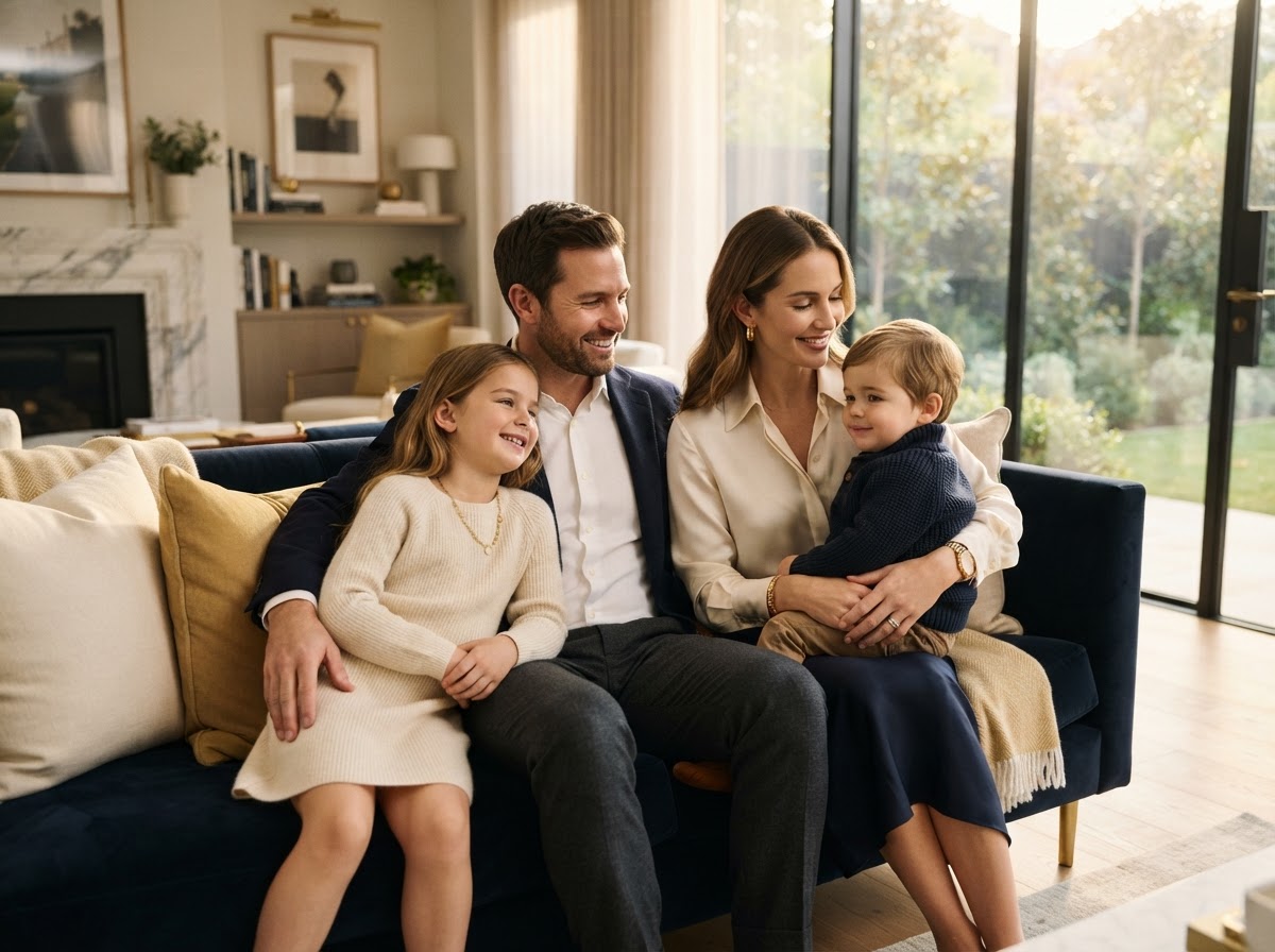 A protected family secure at home