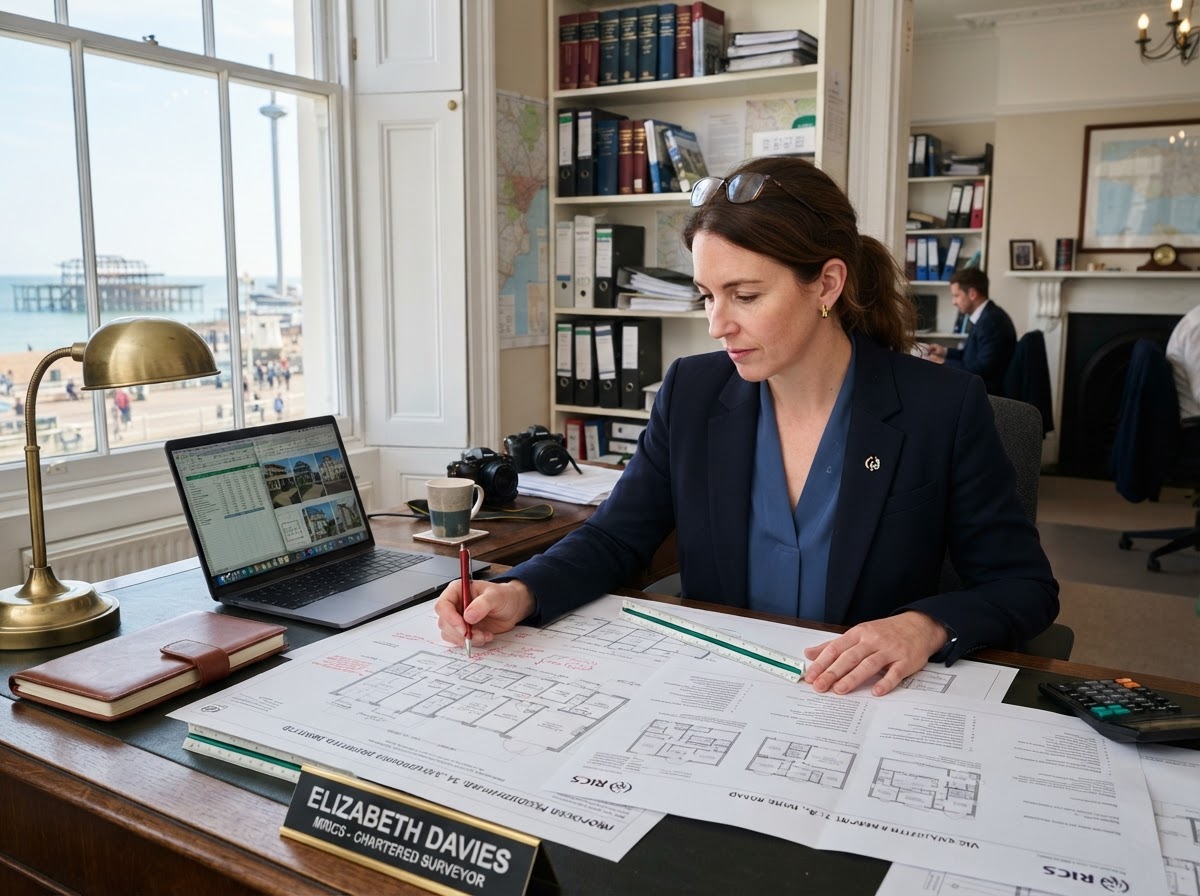 Chartered Surveyor reviewing valuation documents
