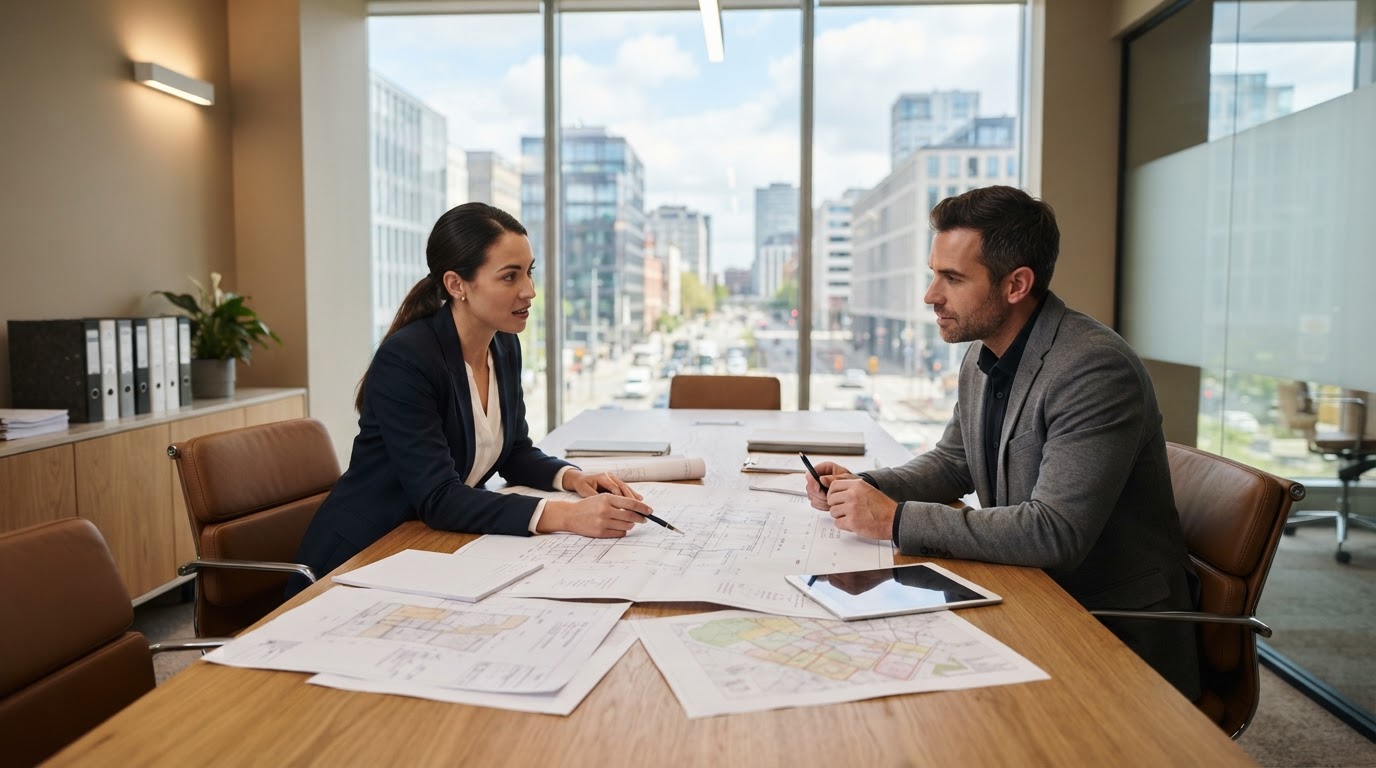 Hobman Howlett team collaborating in the office
