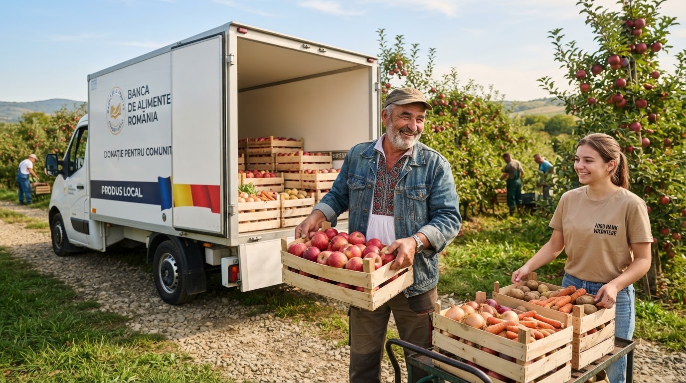 Romanian farmer partnering with the Food Bank