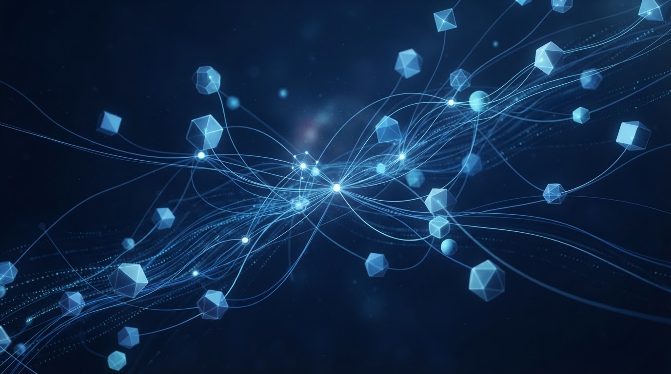 Network of interconnected nodes representing strategic business connections