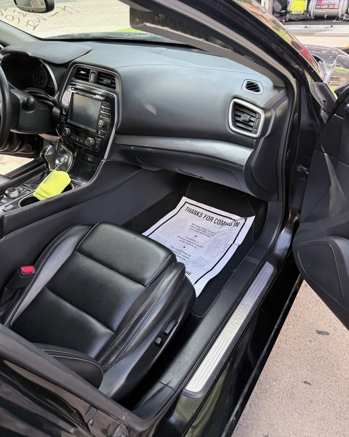 Nissan Maxima interior after a Moya's Auto Detailing detail