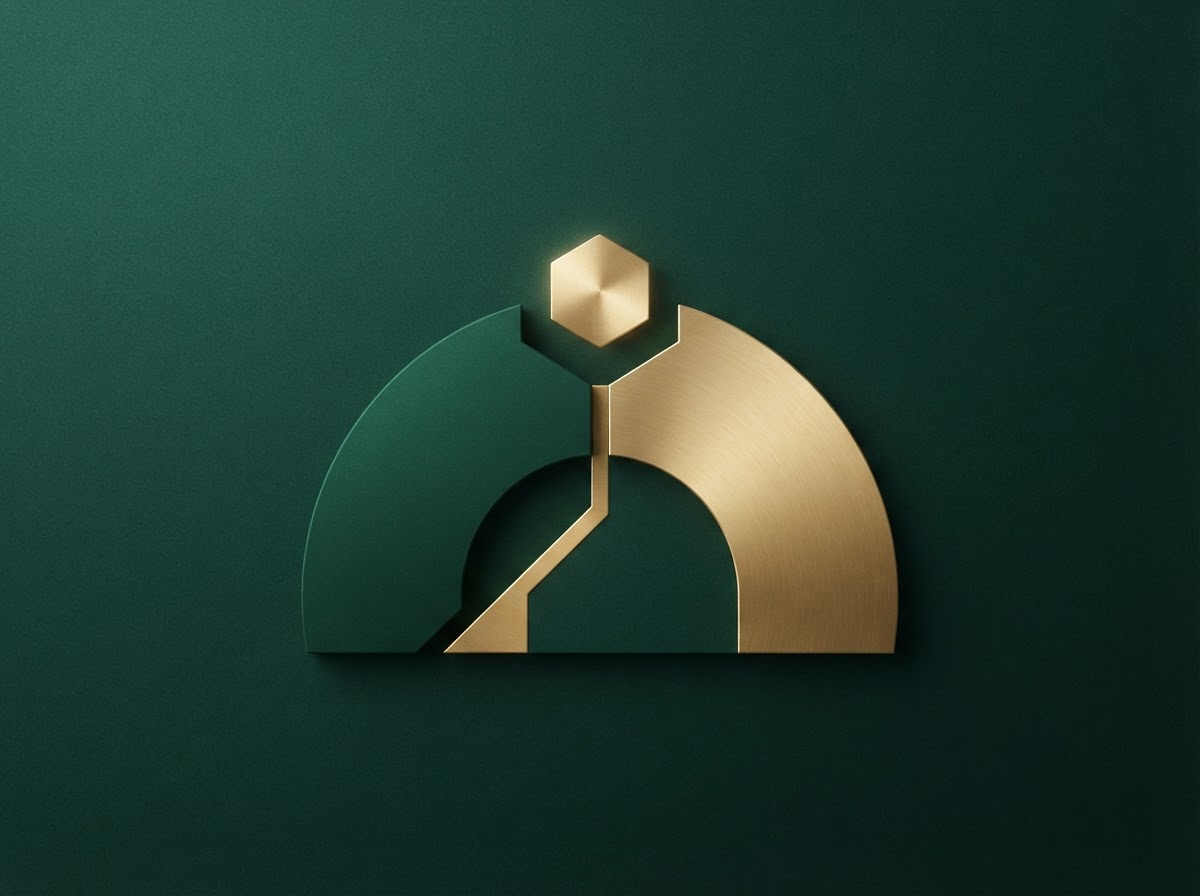 Abstract composition representing business strategy and partnership