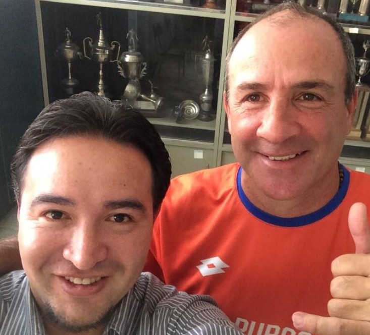 Mario Galarza con el director técnico de El Nacional