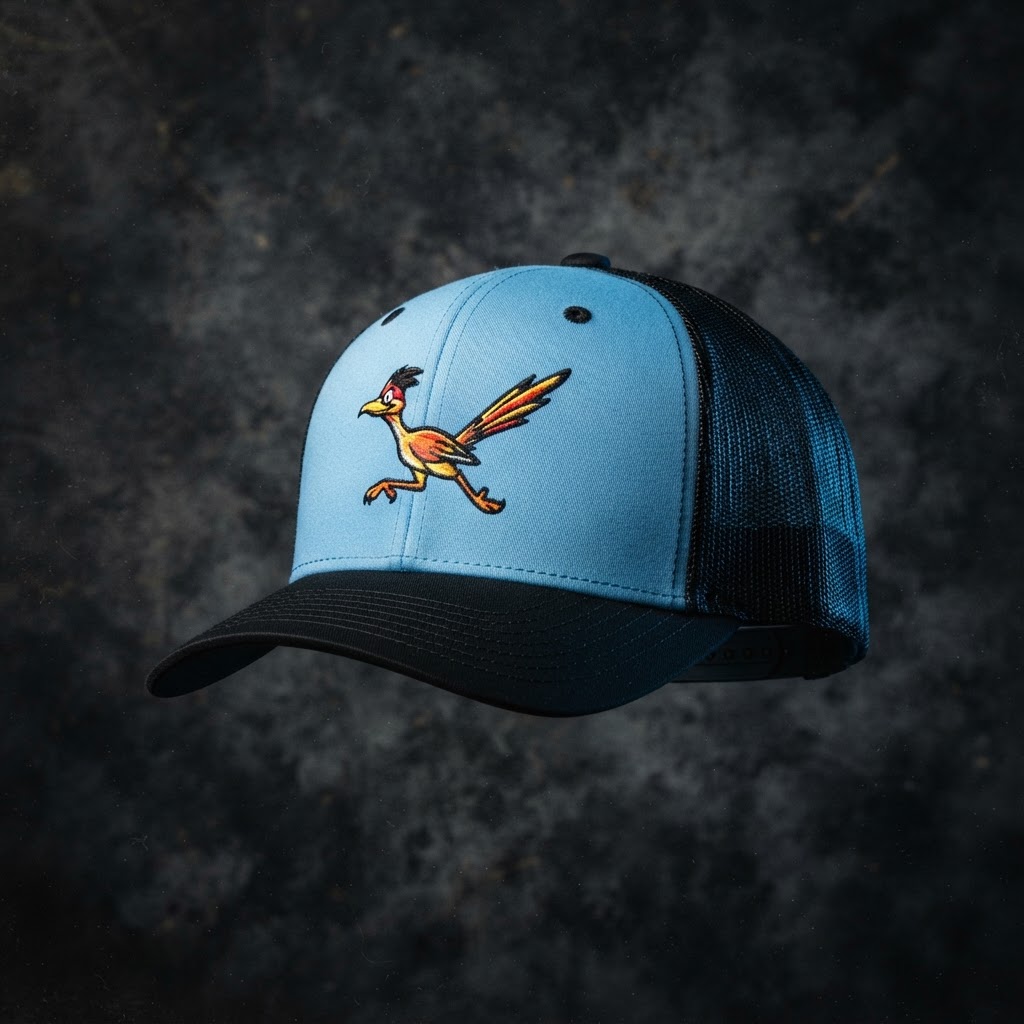 RoadRunner delivery trucker cap with embroidered logo