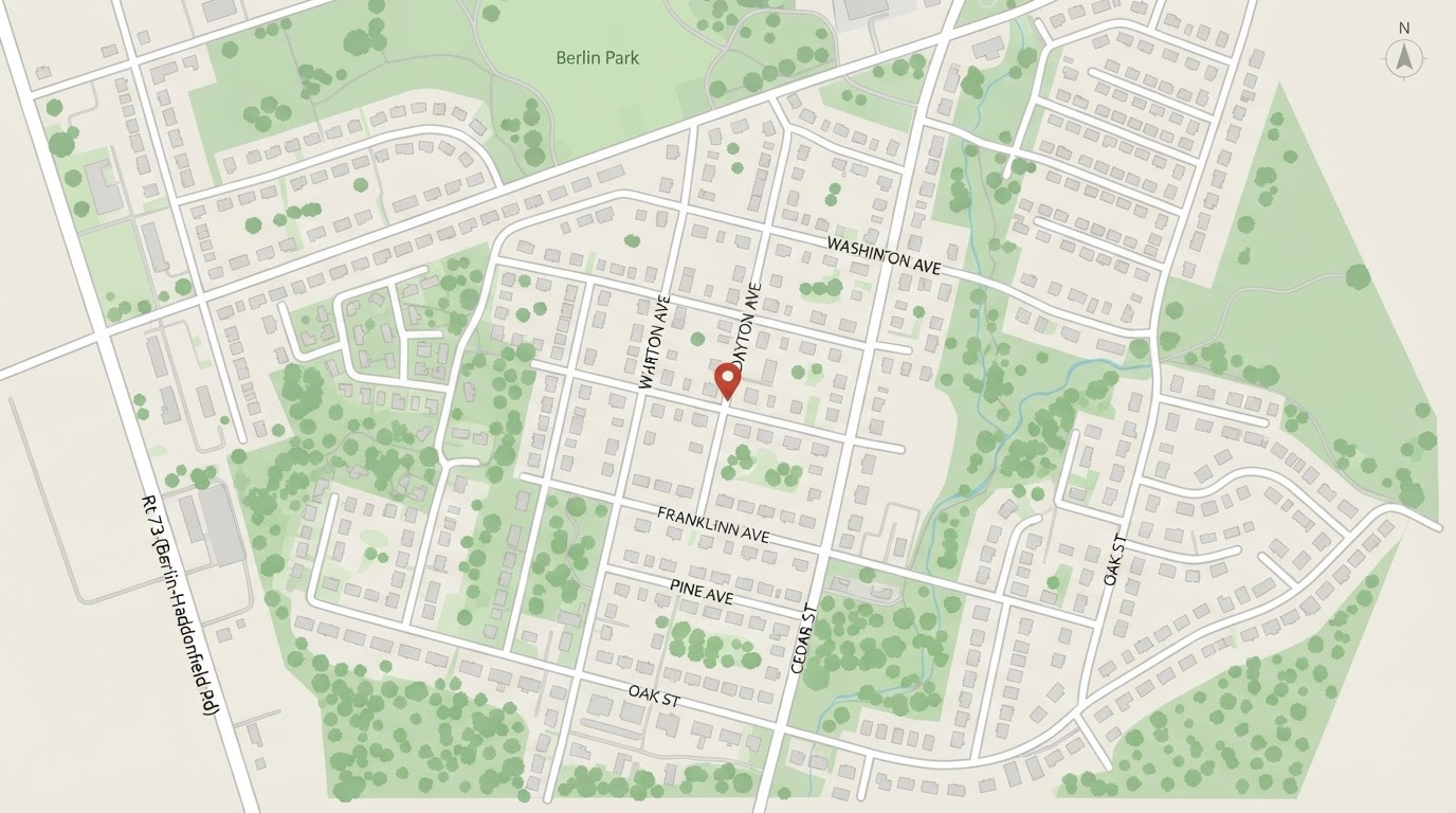 Map showing the location of Atli Handyman Services at 2 Winding Way, Berlin, NJ 08009