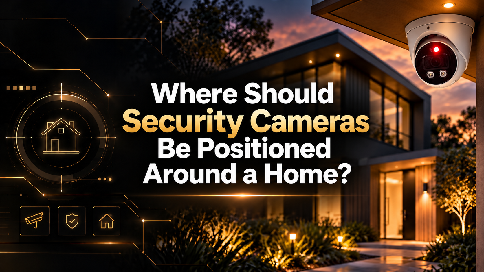 Front entry and eaves of a modern Australian home showing where a security camera would be mounted