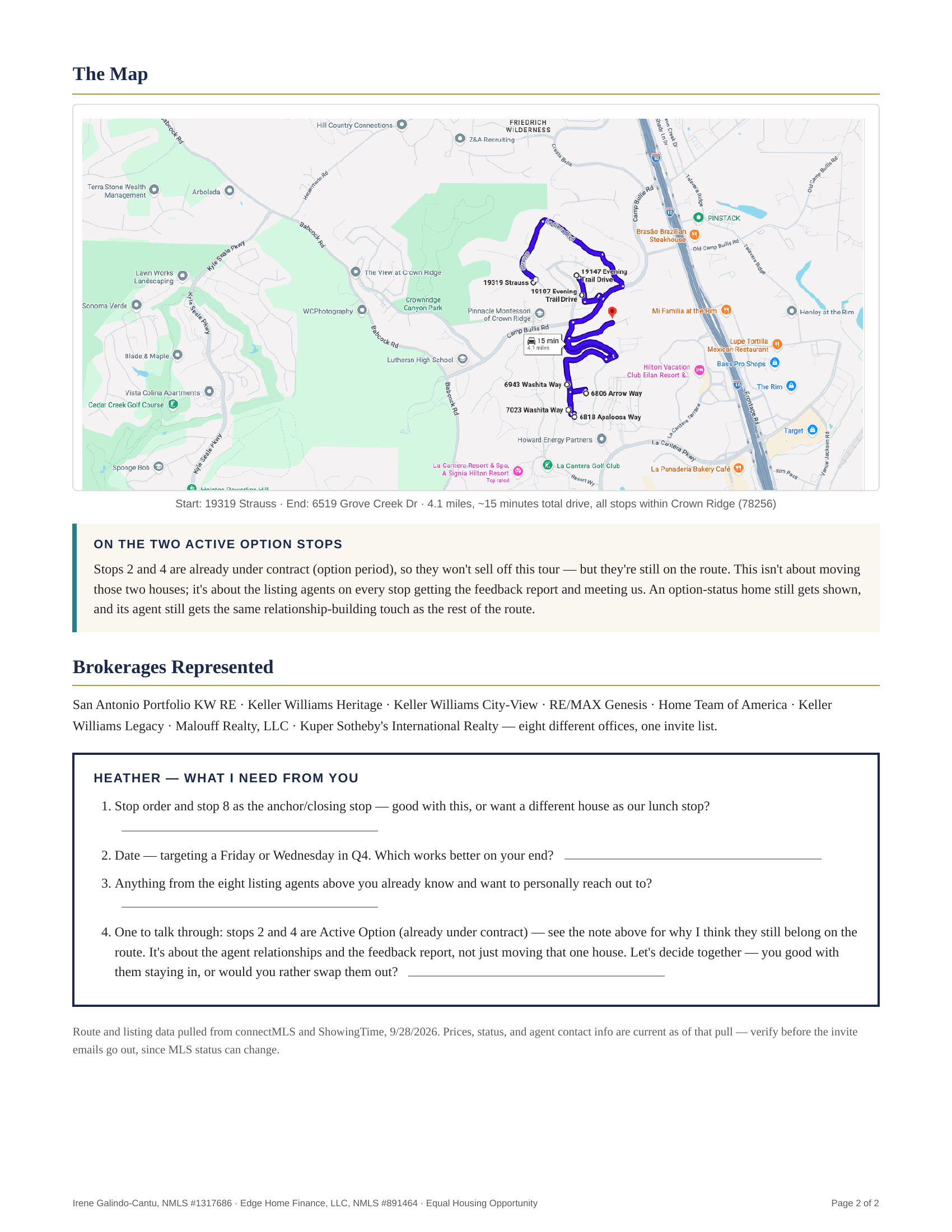 Google Maps route map for Crown Ridge Real-Tour