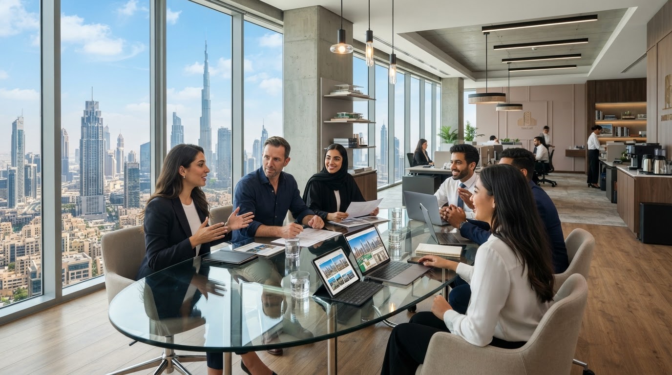 Dubai property management team and residential buildings