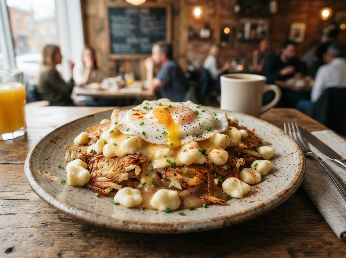 Breakfast Poutine at Headquarters Restaurant & Bar