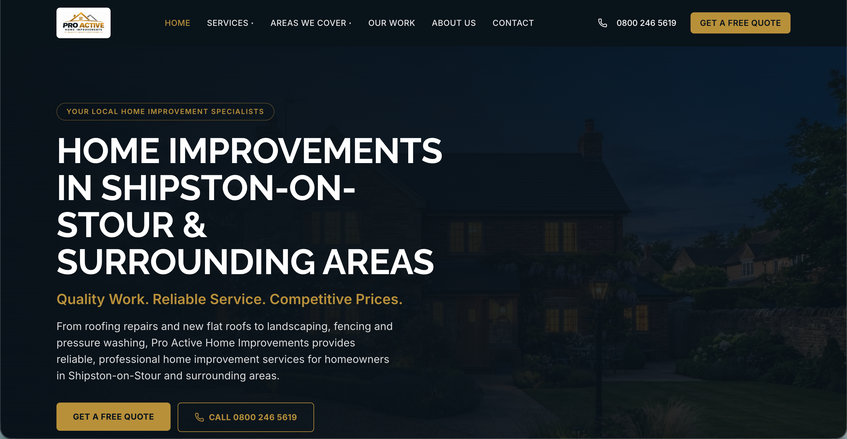 Pro Active Home Improvements — Home Improvements website by Digital Daun