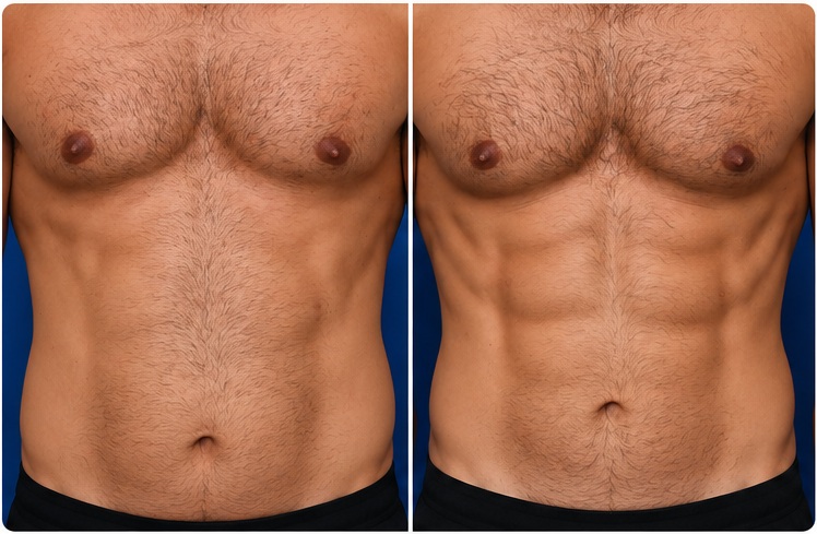 Male Abdominal Definition Before & After Comparison