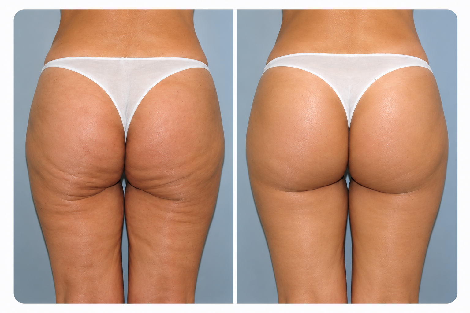 Brazilian Butt Lift Before & After: Rear View comparison