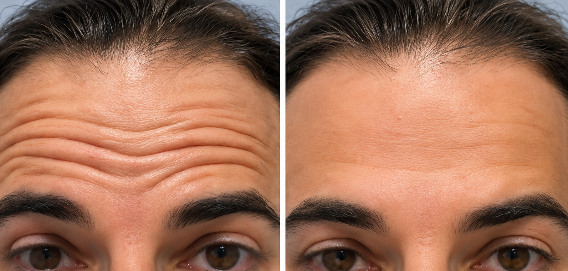 3-in-1 Face Lift Before & After: Forehead comparison