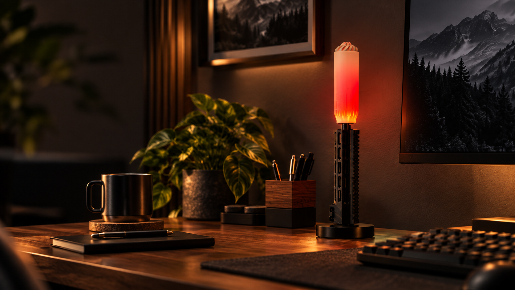 Ready for Your Desk — tactical-inspired 3D printed desk lamp detail