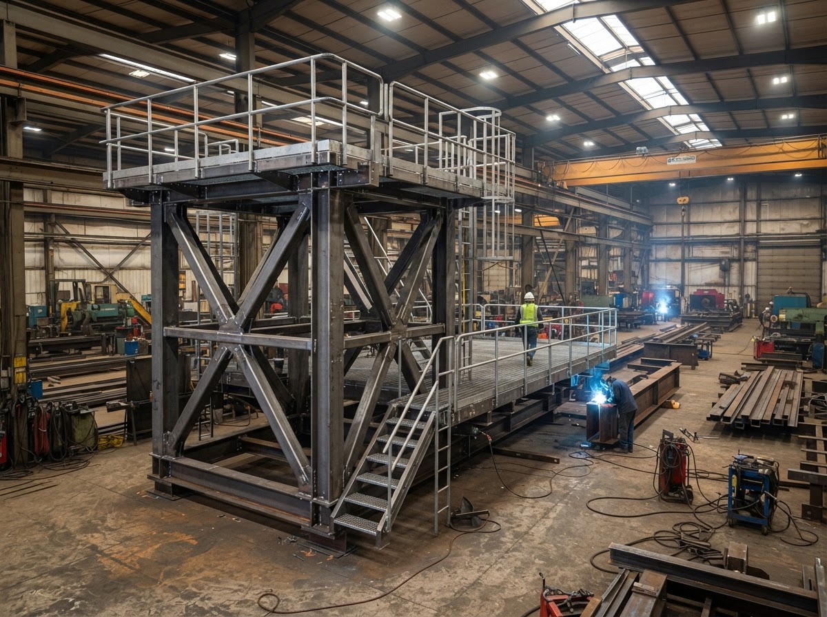 Custom fabricated steel platform