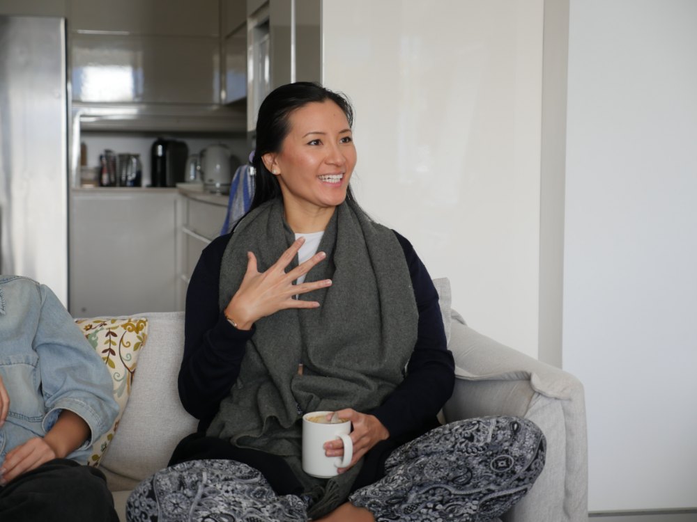 A participant sharing in a small group