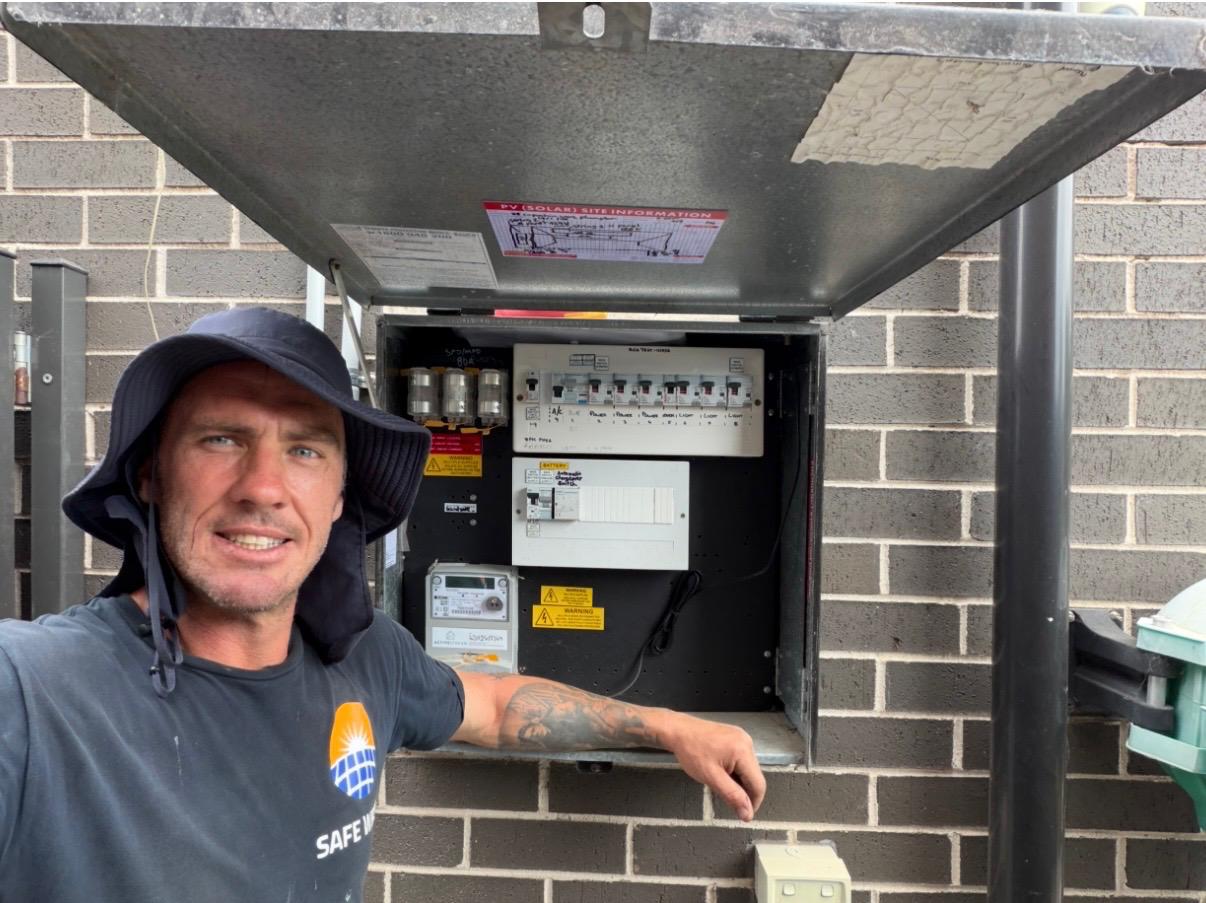 Safe Wired certified electrical technician at switchboard