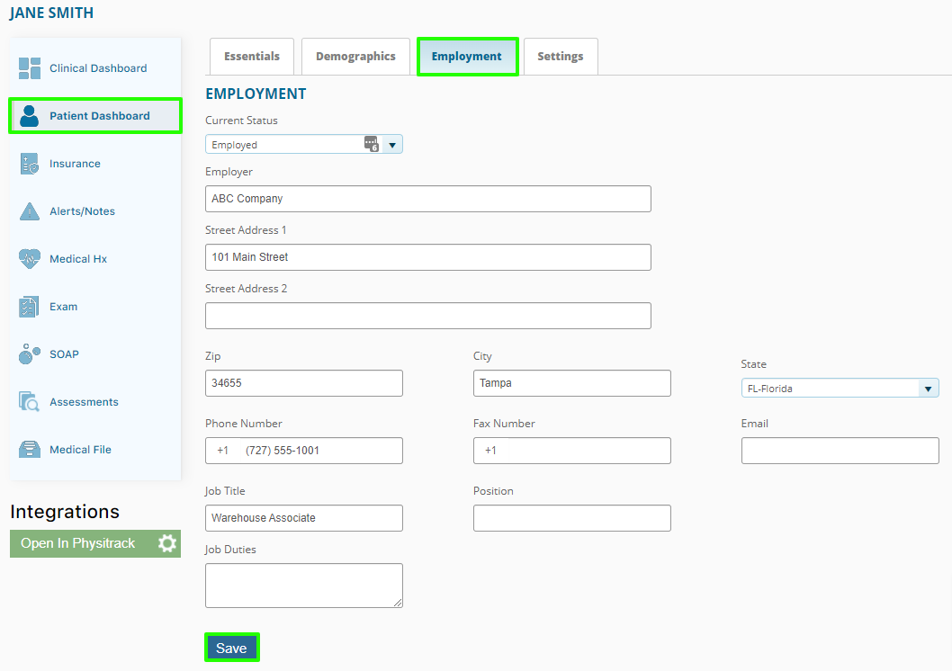 Patient Dashboard_Employment