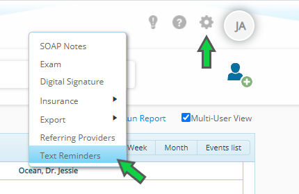Text Reminder Settings