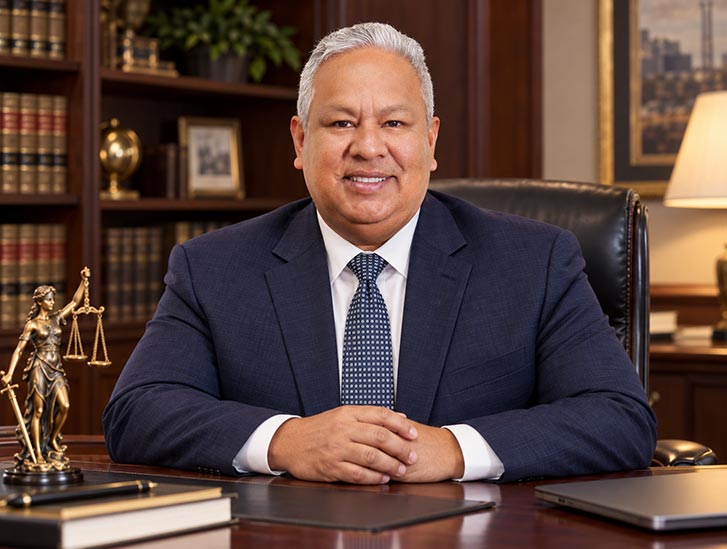 Abg. Jorge Triviño en su despacho jurídico en Guayaquil, Ecuador